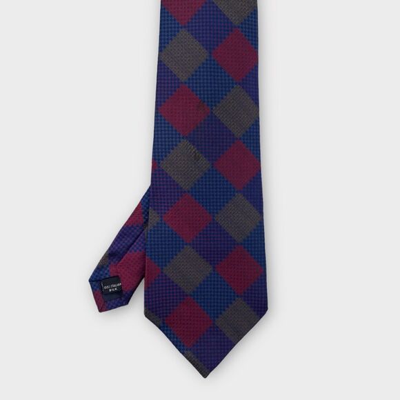 Coach Necktie Mens Argyle Checkered Colorful Italian Silk Made in USA 58 x 3 ¾" - Picture 4 of 13